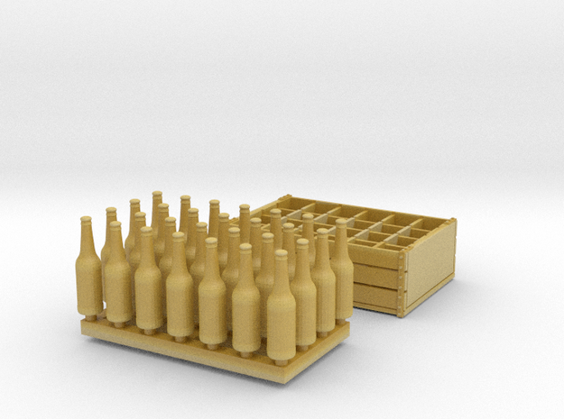 1:35 Bottles and Crates - 28 Bottles/1-Crate in Tan Fine Detail Plastic