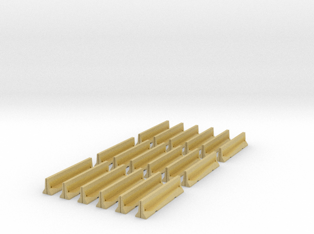 18 Jersey Barriers for 6mm, 1/300 or 1/285 in Tan Fine Detail Plastic