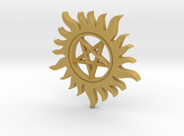 Supernatural inspired pendant in Tan Fine Detail Plastic