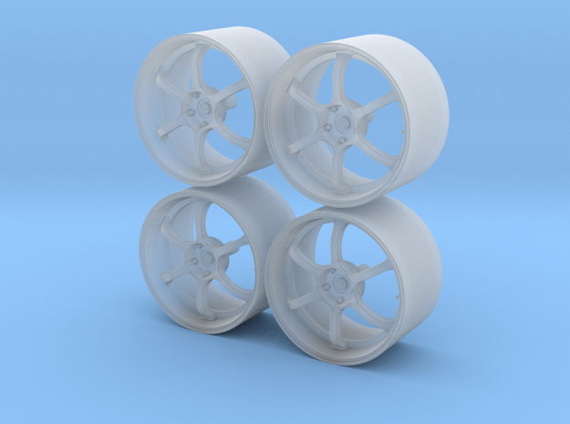 1/24 - 19'' Advan RG-D - model car wheels (male) in Clear Ultra Fine Detail Plastic
