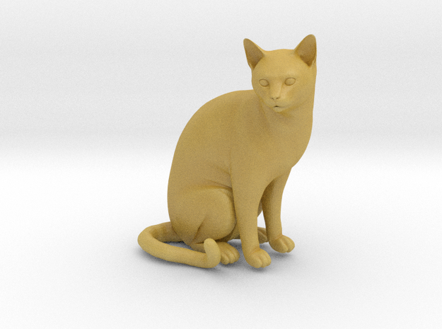 Cat sitting 1/29 scale in Tan Fine Detail Plastic