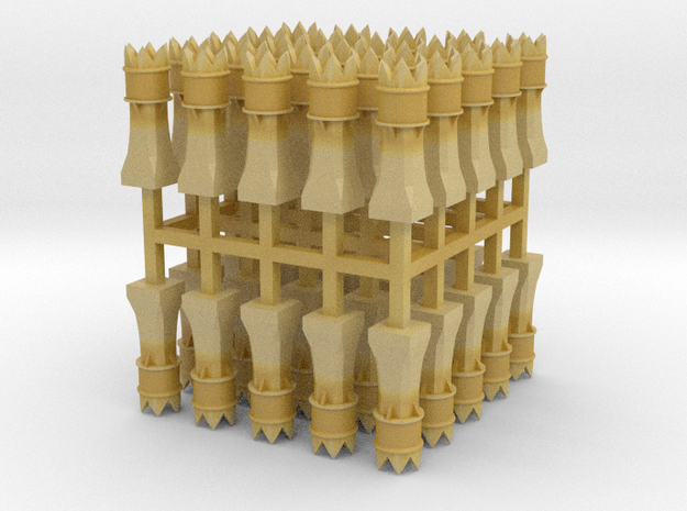 50x 2mm Scale Macunian Maji chimney pots in Tan Fine Detail Plastic