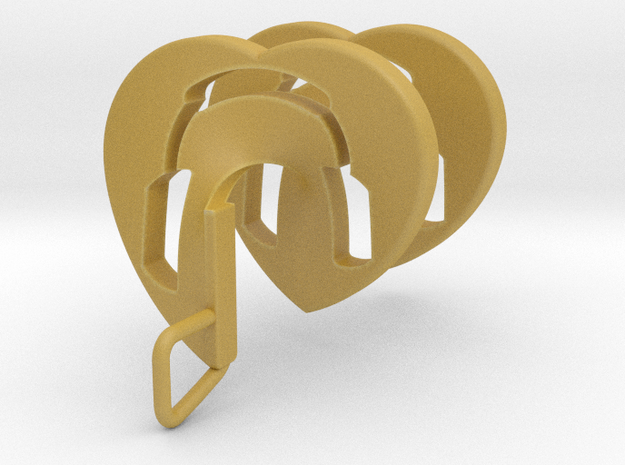 Headphones Heart Spiral Pendant in Tan Fine Detail Plastic