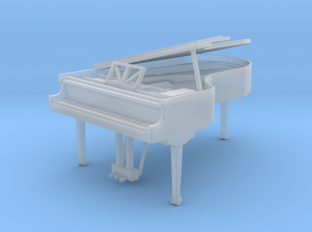 Miniature 1:48 Grand Piano in Clear Ultra Fine Detail Plastic