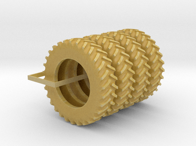 1/64 Scale 18.4R42 Tires Qty: 4 in Tan Fine Detail Plastic