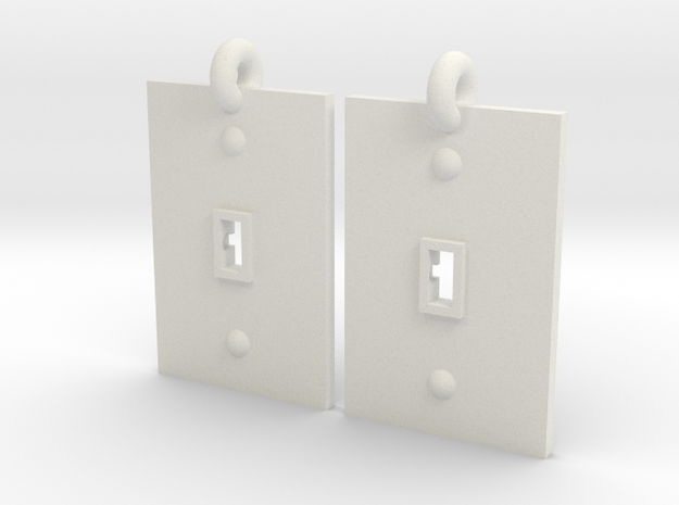 Turned on/off earrings in White Natural Versatile Plastic