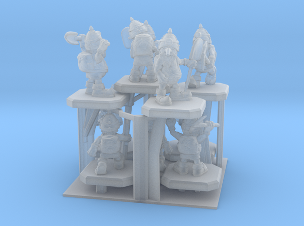 SHAFTED: Brilliant Blue Gnomes Frosted in Clear Ultra Fine Detail Plastic