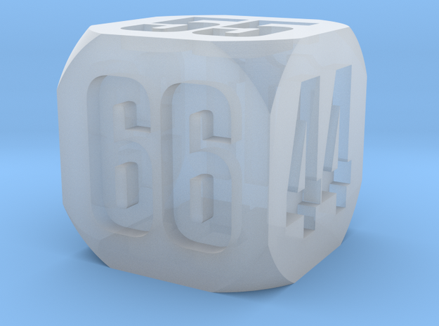 12mm transparent dice in Clear Ultra Fine Detail Plastic