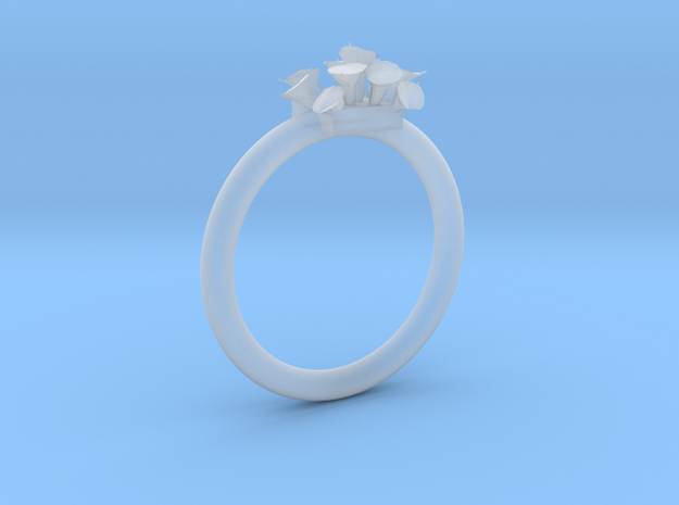Size 10.5 Lilies Ring Customizable Size in Clear Ultra Fine Detail Plastic