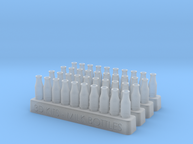 40 Empty milk bottles in Clear Ultra Fine Detail Plastic