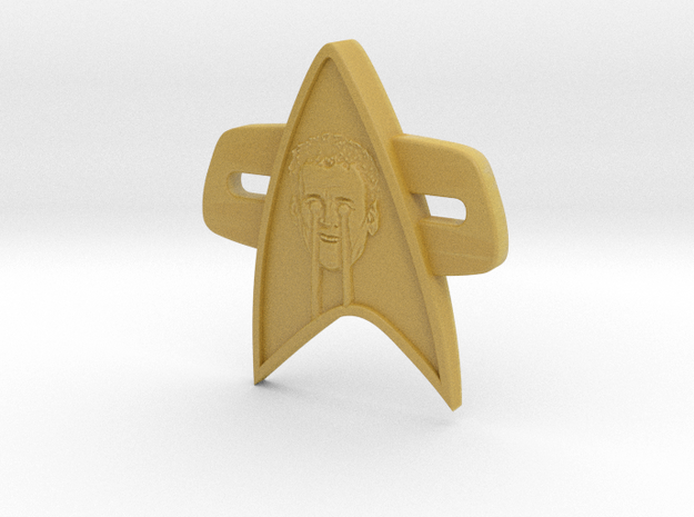 Phaser Eyes Corps Comm Badge in Tan Fine Detail Plastic