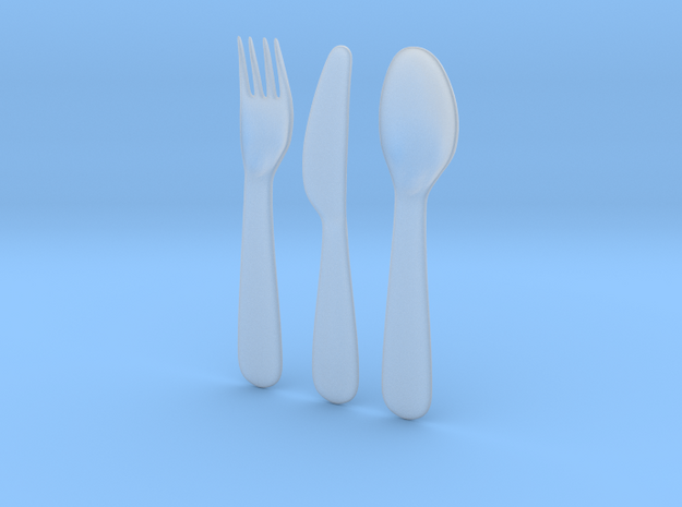 1/6 scale IKEA KALAS cutlery set in Clear Ultra Fine Detail Plastic