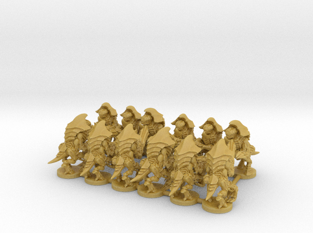 Alien Bug Sentry 12 Bases with one unit per base  in Tan Fine Detail Plastic