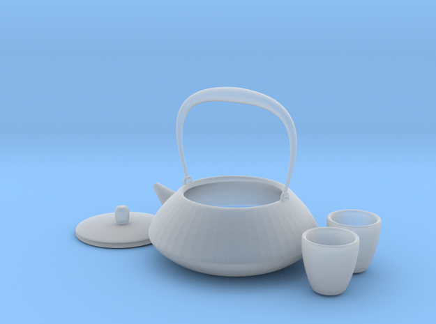 Japanese Tea Set 1/6 in Clear Ultra Fine Detail Plastic