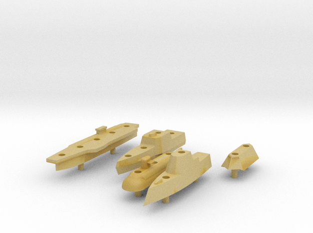 Battleship Game - Full Fleet of Custom Ships in Tan Fine Detail Plastic