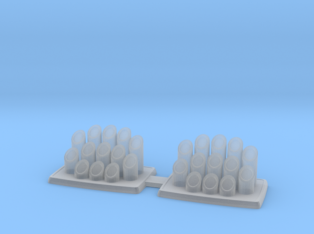 1:32 Organ Pipes for rear tray in Clear Ultra Fine Detail Plastic