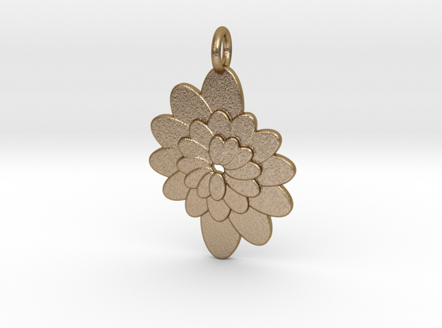 Spiral Flower 1 in Polished Gold Steel