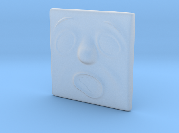 Large Scared Face in Clear Ultra Fine Detail Plastic