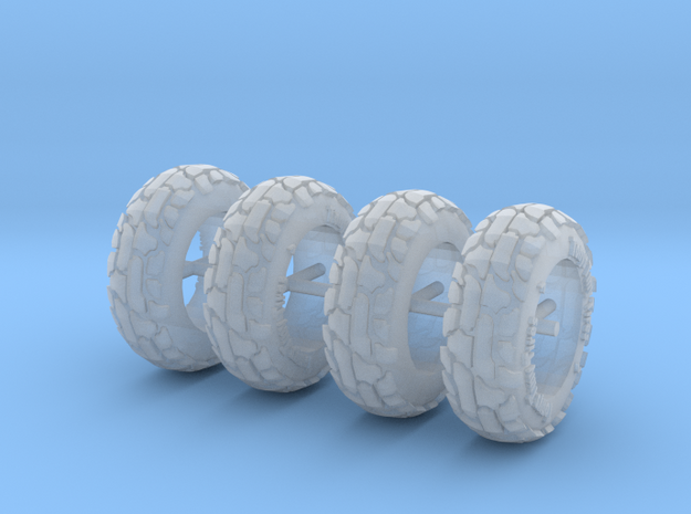 1:64 off road tires for 9mm rims. in Clear Ultra Fine Detail Plastic