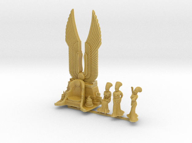 15mm scale Cleopatra Throne with Cleopatra sitting in Tan Fine Detail Plastic