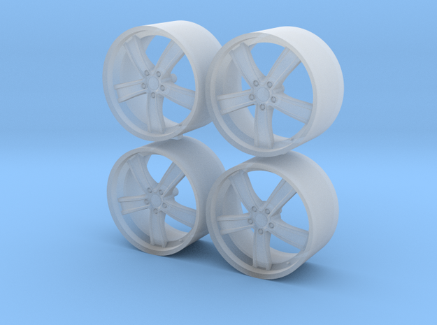 1/24 - 20'' MAK Chrono - model car wheels (male) in Clear Ultra Fine Detail Plastic