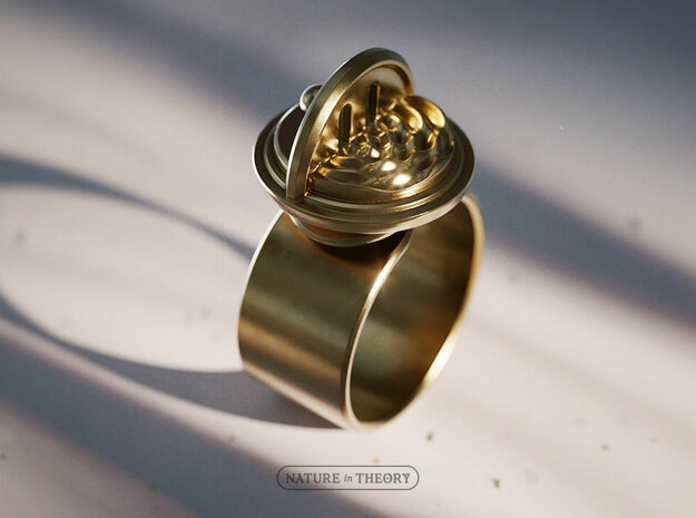 Wave-Particle Duality ✦ Signet Ring ✦ Size 5-6 in Polished Brass