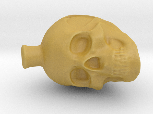 D2 Hollow Skull Dice in Tan Fine Detail Plastic