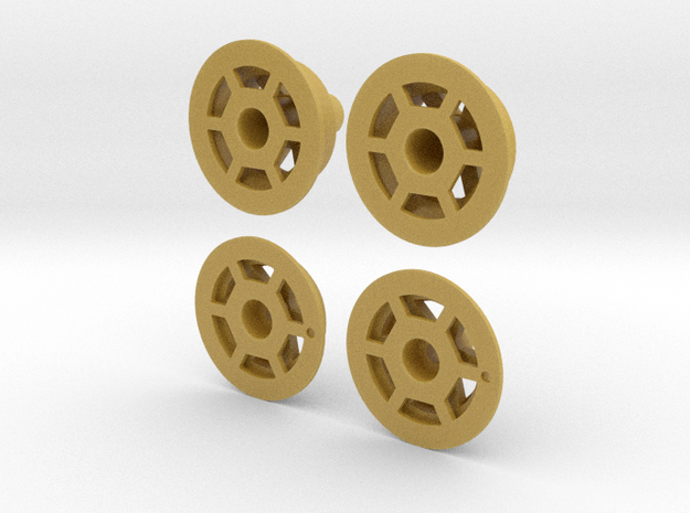 1/25 wheel covers for Indy cars, type 1 in Tan Fine Detail Plastic