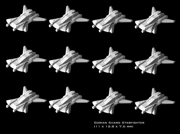 (Armada) 12x Gorian Shard Starfighter in Tan Fine Detail Plastic
