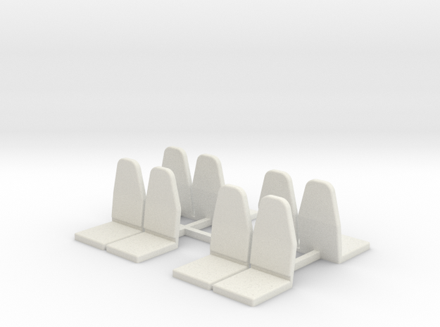 Schwarzkopf rollercoaster seats (4 pcs) in White Natural Versatile Plastic: 1:87 - HO