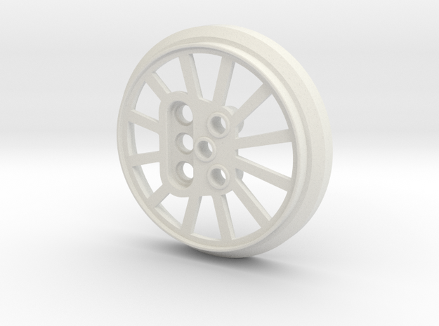 7R Train Wheel, Technic Compatible in White Natural Versatile Plastic
