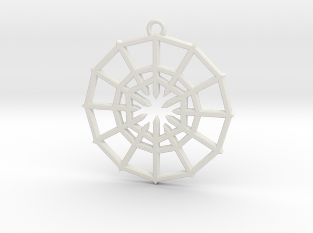 Rejection Emblem 01 Medallion (Sacred Geometry) in White Natural Versatile Plastic