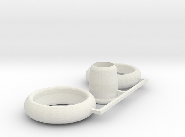 Item A-27 (Top and Bottom Rings & Plug) in White Natural Versatile Plastic