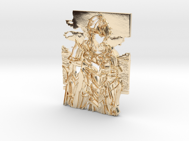 Poseidon god of the Sea Death of No Deity 3D Print in 14K Yellow Gold