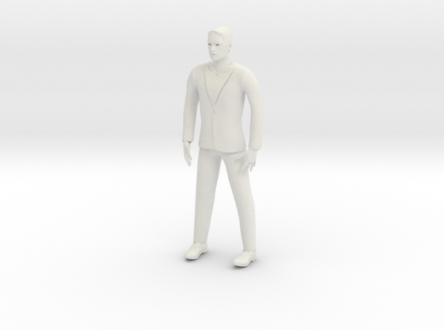 Man wearing suit (N scale figure) in White Natural Versatile Plastic