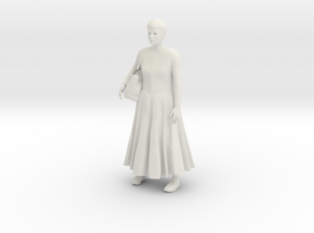 Older lady standing 2 (N scale figure) in White Natural Versatile Plastic