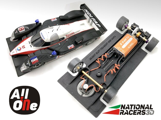 3D Chassis - Avant Slot PEUGEOT 908 LMP1 (In-AiO) in Black PA12
