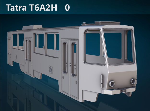 Tatra T6A2H 0 scale [body] in White Natural Versatile Plastic
