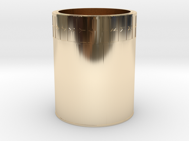 Runes Cup in 14k Gold Plated Brass