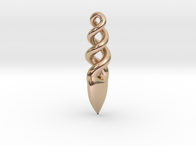 Twist Heat Pendent V2 in 14k Rose Gold Plated Brass