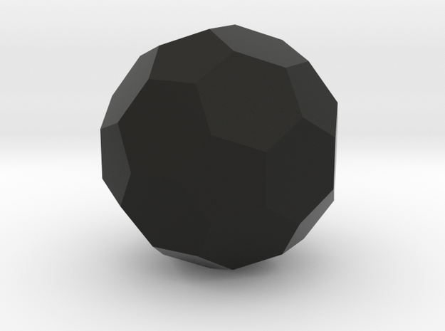 Icosahedron-Hex (Soccer Ball) in Black Natural Versatile Plastic