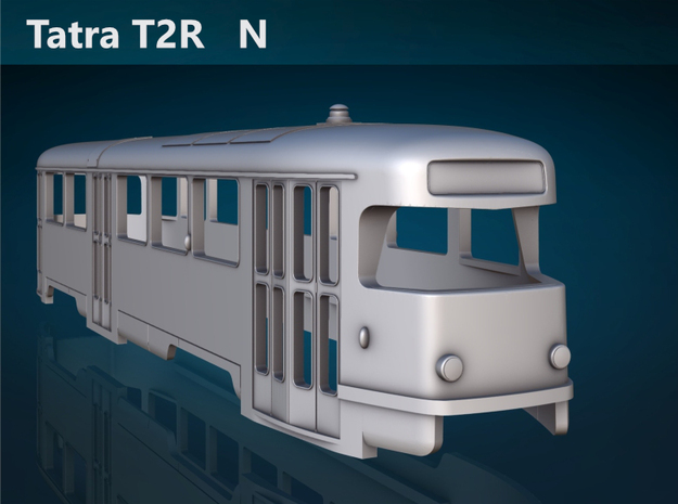 Tatra T2R N [body] in Gray Fine Detail Plastic