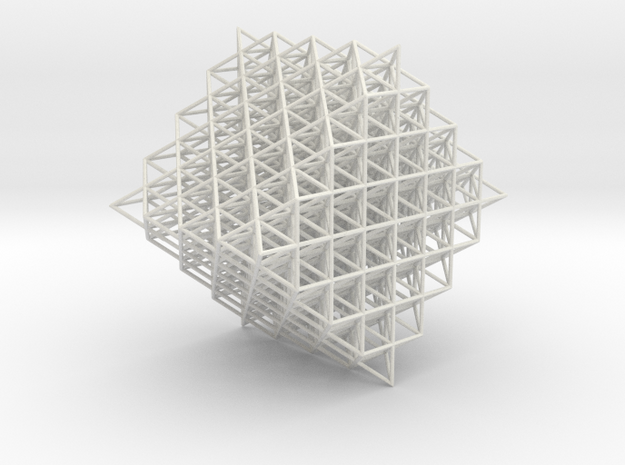 512 tetrahedron grid 18,9 cm in White Natural Versatile Plastic