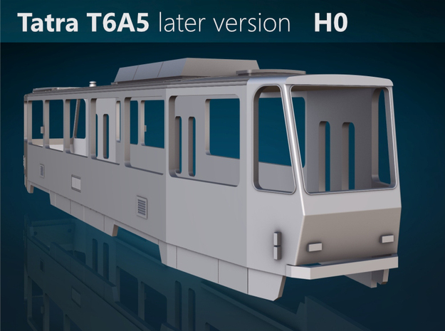 Tatra T6A5 Sliding door H0 [body] in Gray Fine Detail Plastic