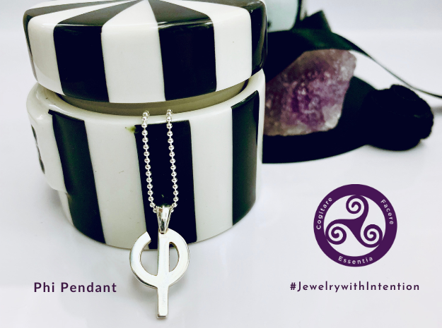 Phi Pendant in Polished Silver