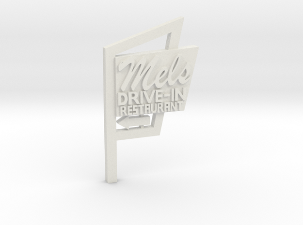 American Graffiti - Mel's Diner Sign - Custom in White Natural Versatile Plastic