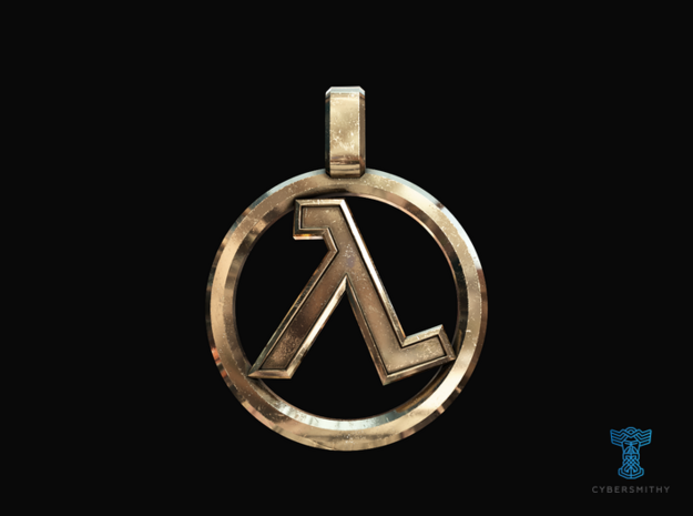 Half-Life - Lambda Pendant in 14K Yellow Gold