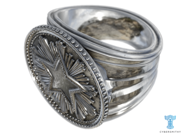 CS:GO - Service Medal Ring in Fine Detail Polished Silver