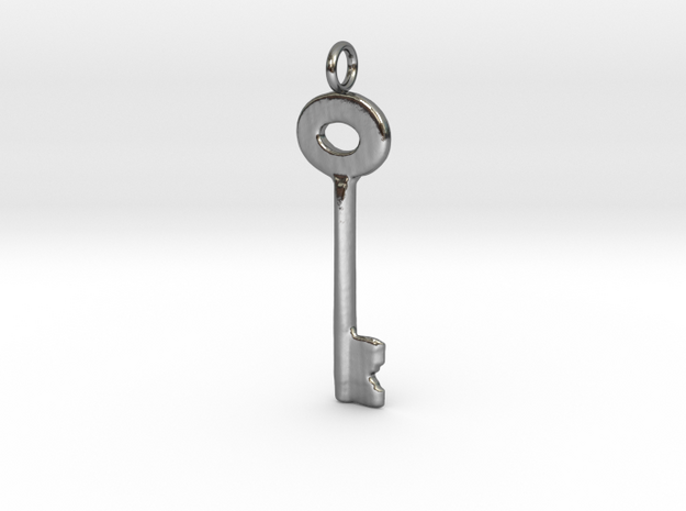 Key Pendant for JW in Polished Silver