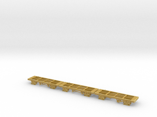 3x N Gauge 23'8.5"OH x 15'WB Chassis  in Tan Fine Detail Plastic